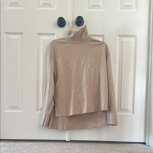 Zara Tan Cowl Neck Sweater Soft Knit Relaxed Fit